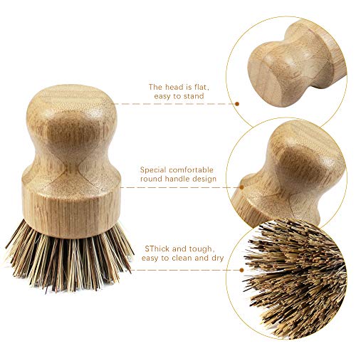 AUEAR Natural Bamboo Dish Scrub Brush