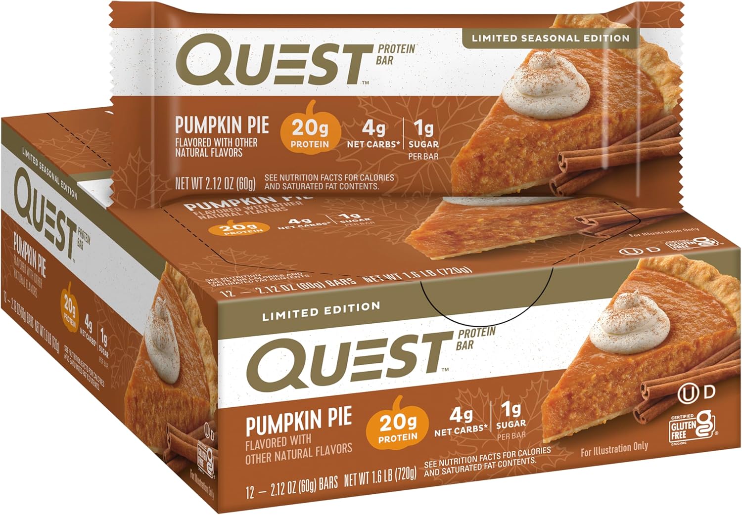 Exploring the Quest Nutrition Pumpkin Pie Protein Bar: A Seasonal Delight 1 Product Image