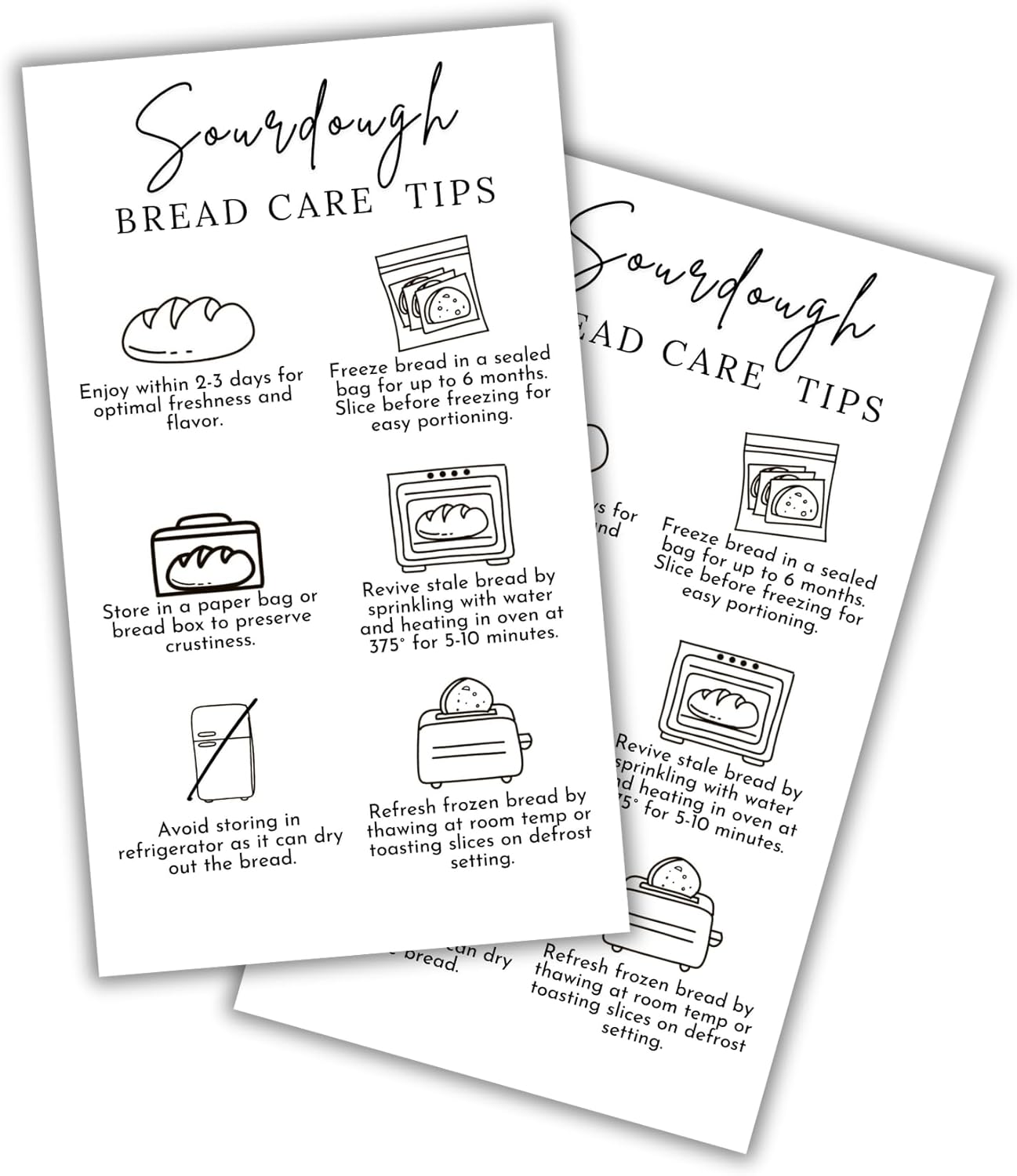 Elevate Your Bakery Experience with Sourdough Bread Care Instruction Cards 1 Product Image