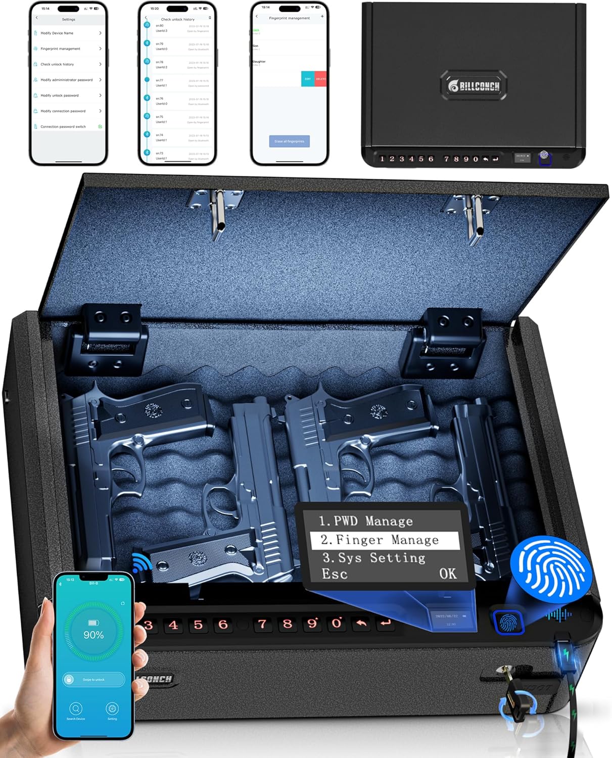 Comprehensive Review of the BILLCONCH Smart Gun Safe 1 Product Image