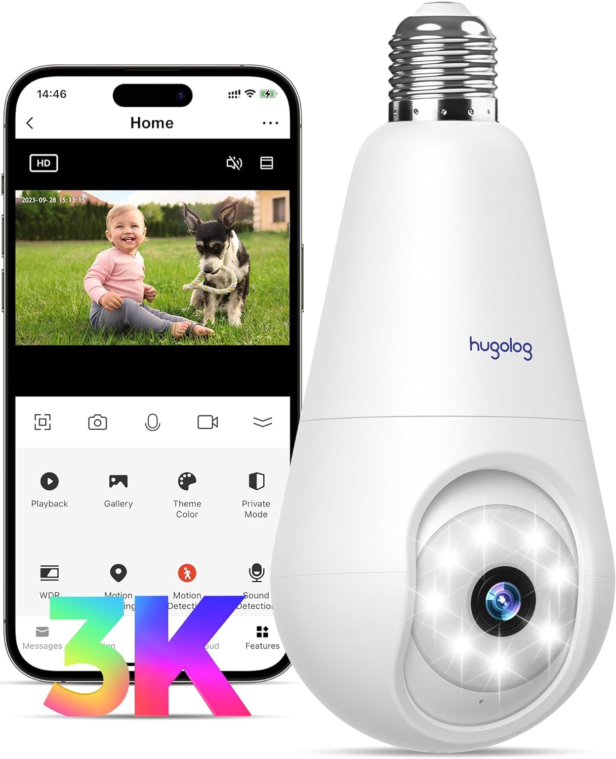 Hugolog 3K Light Bulb Security Camera: A Comprehensive Review 1 Product Image