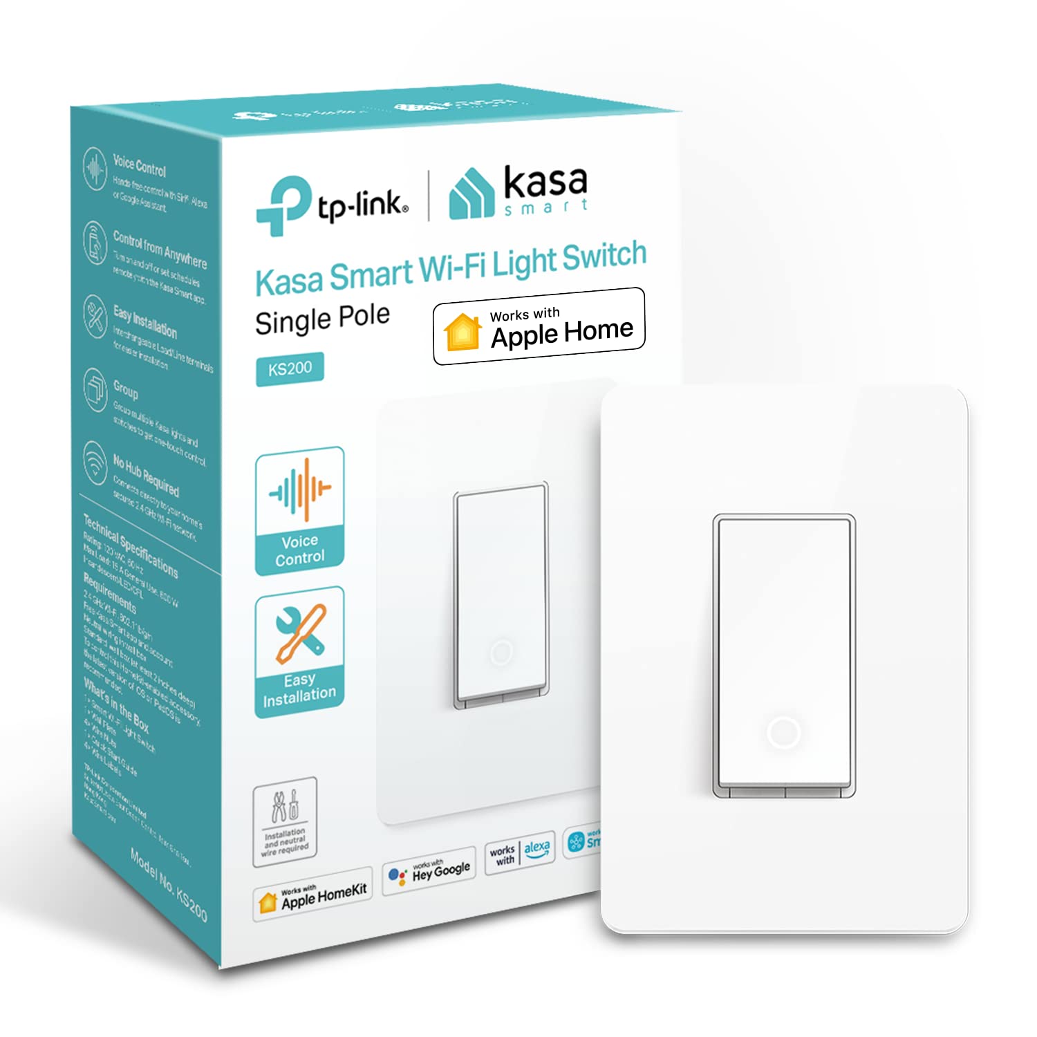 Transform Your Home with the Kasa Apple HomeKit Smart Light Switch KS200 1 Product Image