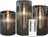 Illuminate Your Space with GenSwin Gray Glass Flameless LED Candles