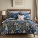 Experience Comfort and Style with the Levtex Home English Forest Navy Comforter Set