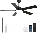 Comprehensive Review of the RIENAZA 52-Inch Black Ceiling Fan with Lights