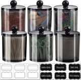 Transform Your Bathroom with 6 Pack Qtip Dispenser Apothecary Jars