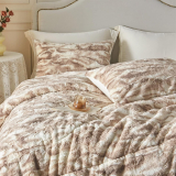 Wajade Marble Print Faux Fur Comforter Set Review