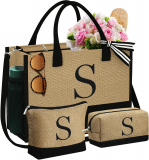 Discover the Perfect Gift: YOOLIFE Initial Jute Tote Bag and Makeup Bags